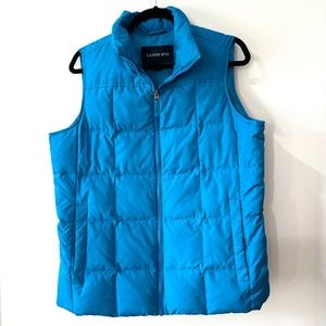 Lands’ End Puffer Down Vest Turquoise Size Medium